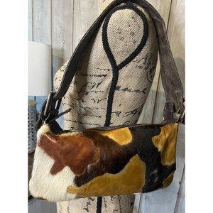 Gorgeous Italian CLAUDIA FIRENZE Calf Hair Embossed Leather Bag MSRP $175